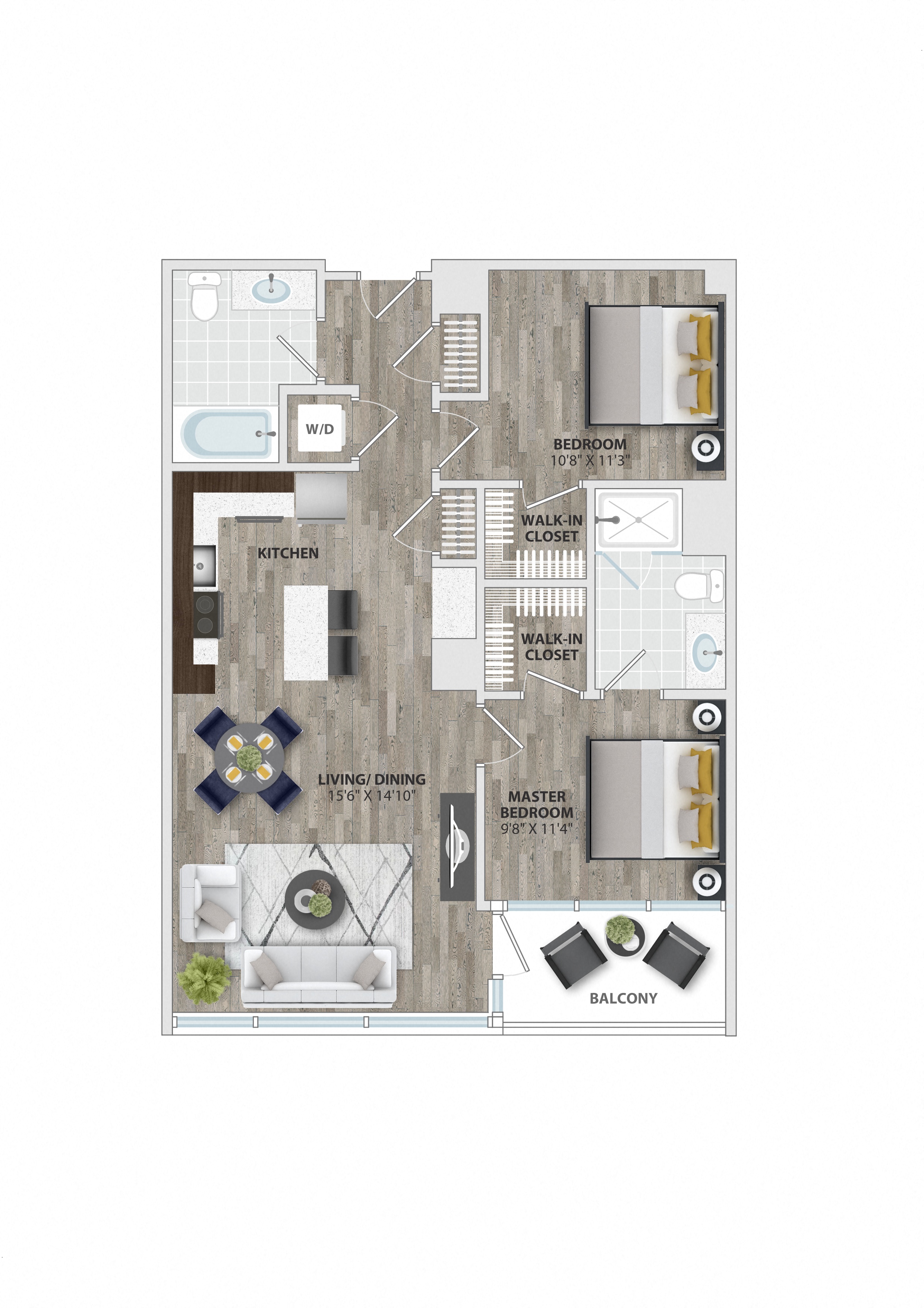 Jb24 Floor Plan at 1405 Point, Maryland