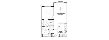 1 bed 1 bath A9a Floor Plan at 800 Carlyle, Virginia, 22314