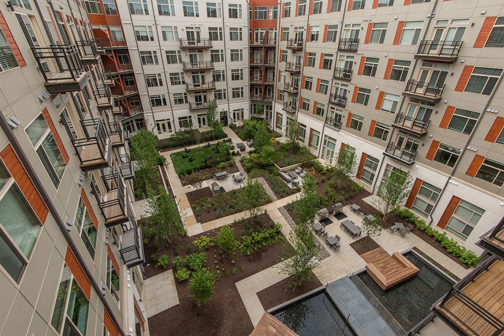 Aerial view of Highgate At The Mile Apartments near Tysons, VA