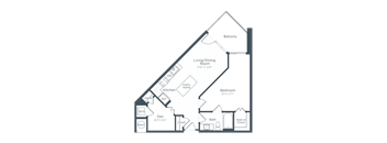 a floor plan of a bedroom apartment at Highgate at the Mile, McLean Virginia