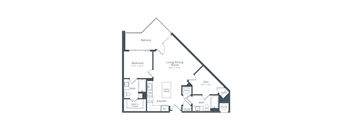 a floor plan of a two bedroom apartment with a loft at Highgate at the Mile, McLean