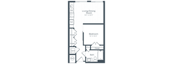 a floor plan of a bedroom apartment at Highgate at the Mile, Virginia, 22102