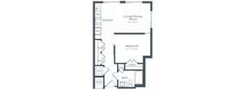 a floor plan of a bedroom apartment at Highgate at the Mile, McLean Virginia