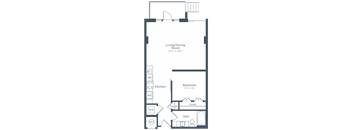 a floor plan of a bedroom apartment at Highgate at the Mile, Virginia