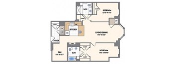 2 bed 1 bath B at Loree Grand at Union Place Apartments, Washington DC, 20002