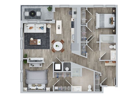 2 bed 2 bath C at Jayde Parkside Apartments, Washington DC