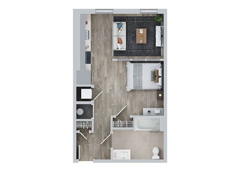 Studio 1 bath A at Jayde Parkside Apartments, Washington, DC, 20019