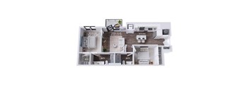 B1BW Floor Plan at The Stevedore, Tampa, FL