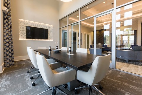 Conference Room With TV at The Aster Cary, Cary, NC