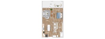 A12A Floor Plan at Hawkins Press Apartments, Charlotte