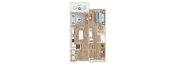 A13D Floor Plan at Hawkins Press Apartments, Charlotte, North Carolina