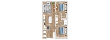 A14D Floor Plan at Hawkins Press Apartments, North Carolina