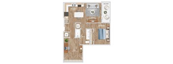 A17D Floor Plan at Hawkins Press Apartments, Charlotte, 28203