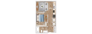 A1A Floor Plan at Hawkins Press Apartments, Charlotte, NC