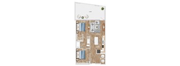 A25A Floor Plan at Hawkins Press Apartments, North Carolina, 28203