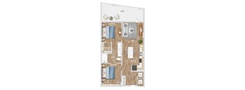 A26A Floor Plan at Hawkins Press Apartments, Charlotte, NC, 28203
