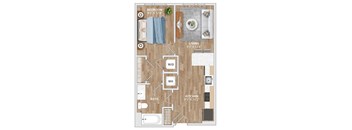 A2A Floor Plan at Hawkins Press Apartments, Charlotte, 28203