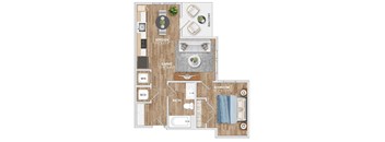A3A Floor Plan at Hawkins Press Apartments, North Carolina