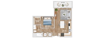 A5A Floor Plan at Hawkins Press Apartments, Charlotte, North Carolina
