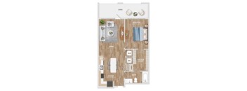 A9A Floor Plan at Hawkins Press Apartments, Charlotte, NC