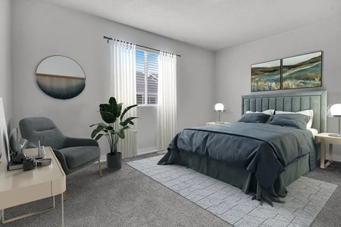 Bedroom at Calla Homes Apartments, Millcreek