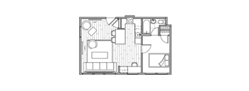 A black and white image of a floor plan for a house.
