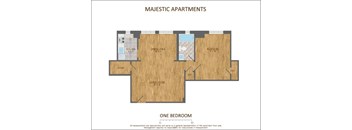 1Bed 1Bath Floor Plan at Majestic Apartments, Washington