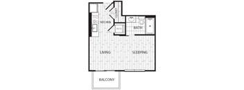 A black and white drawing of a house plan with labeled rooms.