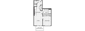A black and white drawing of a house plan with a balcony on the second level.
