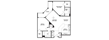 2 bed 2 bath B13b Floor Plan at 800 Carlyle, Virginia, 22314