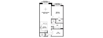 1 bed 1 bath A1ad Floor Plan at 800 Carlyle, Virginia