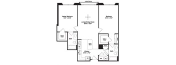 2 bed 2 bath B9b Floor Plan at 800 Carlyle, Alexandria, VA