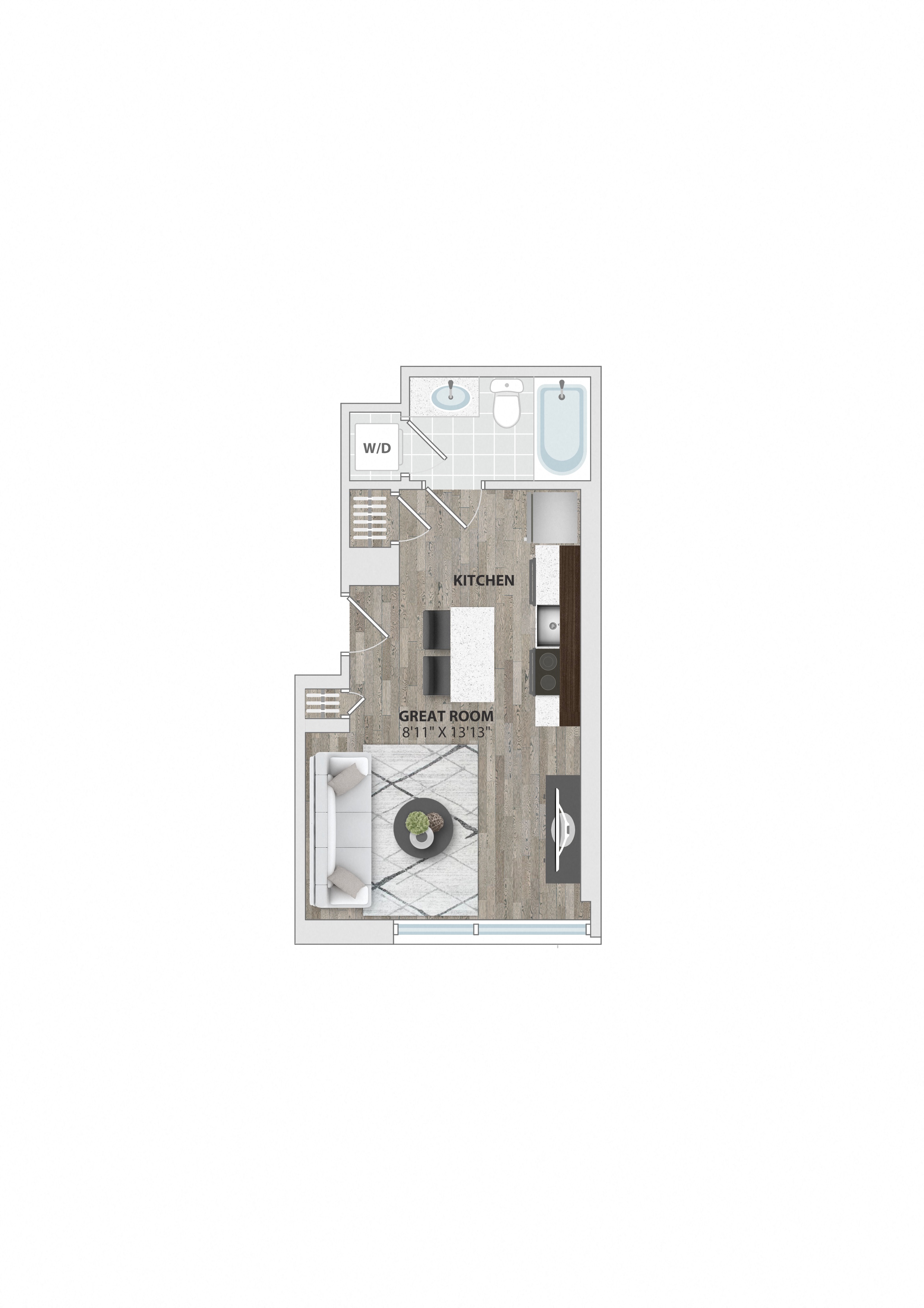 S1 Floor Plan at 1405 Point Street Apartments in Baltimore, MD