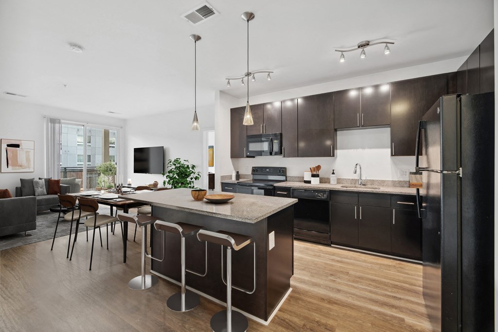 Kitchen and dining at Fort Totten Square, Washington, 20011