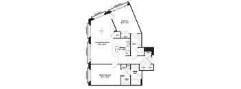 2 bed 2 bath B8b Floor Plan  at 800 Carlyle, Alexandria, Virginia