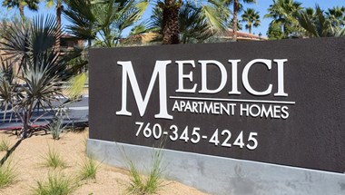 Welcoming Property Signage at Medici Apartment Homes, California