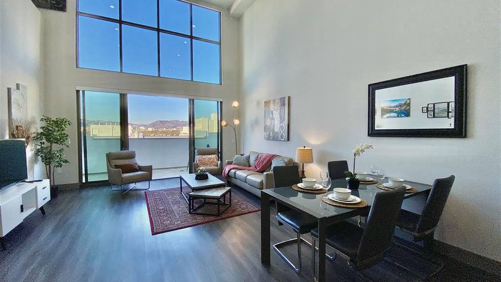 Living Room With Dining Area at The Mansfield at Miracle Mile, California, 90036