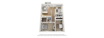 2 Bed 2 Bath Floor Plan at Kenyon Pointe, Tustin, CA, 92780