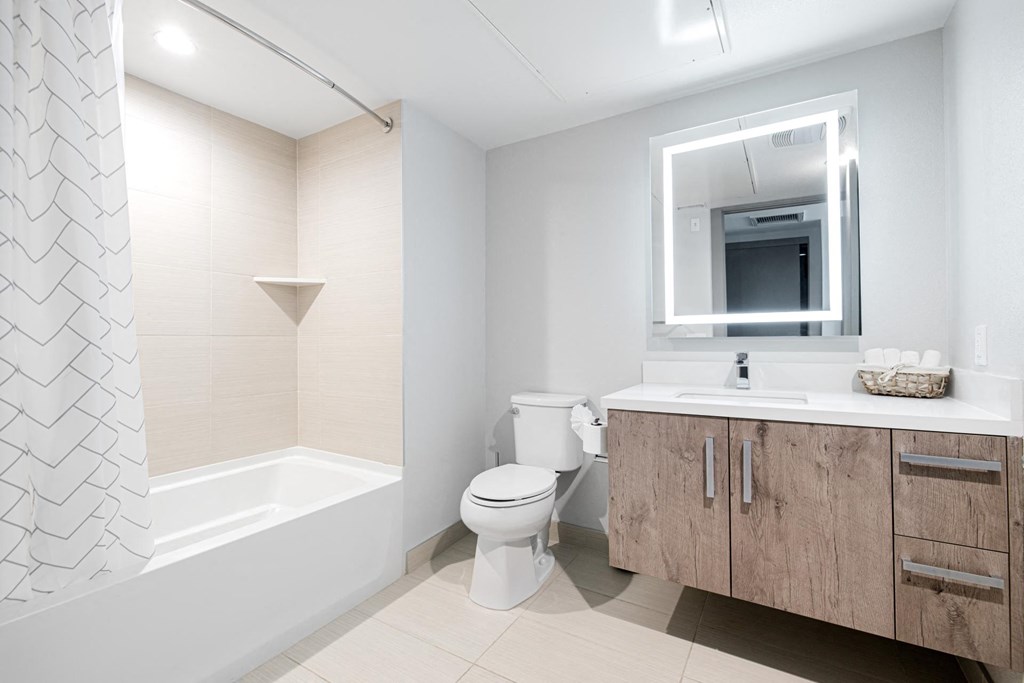 Model Bathroom at The Mansfield at Miracle Mile, Los Angeles, CA