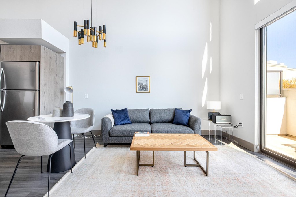 Living and Dining Area at The Mansfield at Miracle Mile, Los Angeles, California