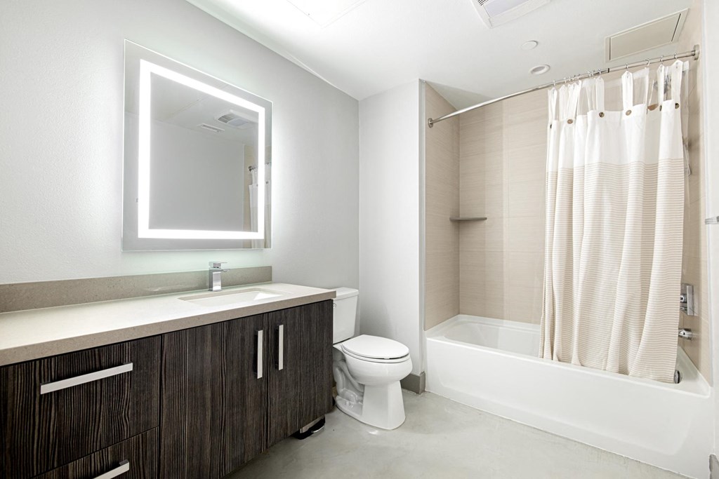 Luxurious Bathrooms at The Mansfield at Miracle Mile, Los Angeles, CA