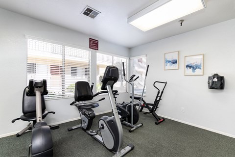 Fitness Center With Modern Equipment at Whispering Fountains Whittier, Whittier, California