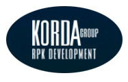 a logo of the kora group with white text on a green background