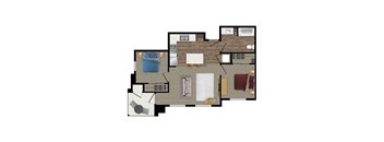 3 bed 2 bath floor plan at Loma Villas Apartments, San Bernardino, 92408