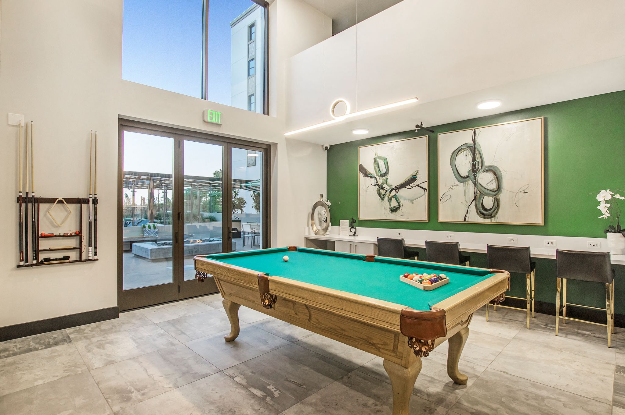 Billiards Table at The Mansfield at Miracle Mile, Los Angeles, California