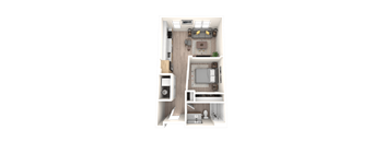 3D Floor Plan Image of 0C Option 1