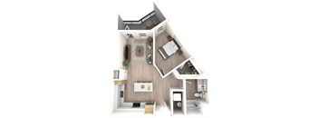 3D Floor Plan Image of 1G
