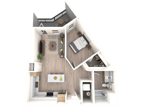 3D Floor Plan Image of 1G