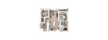 3D Floor Plan Image of 2C Option 2