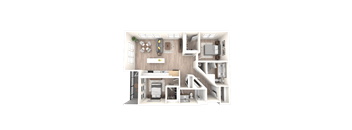 3D Floor Plan Image of 2G Option 2